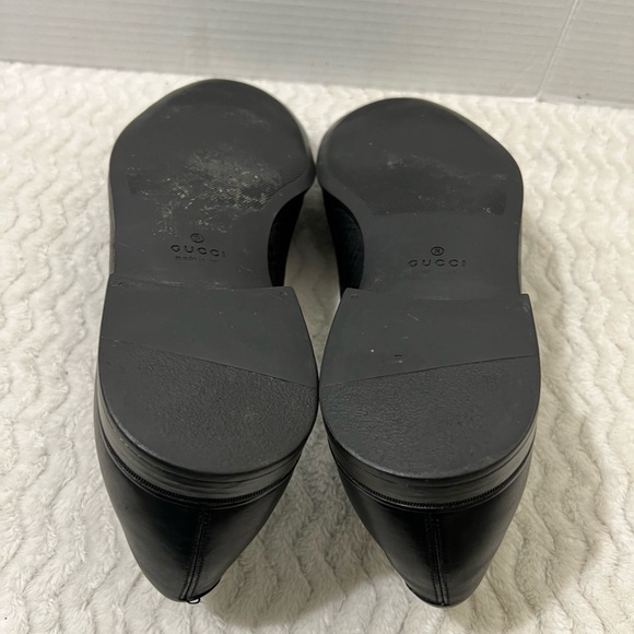 Gucci Men's Sz 11 US 12 Black Classic Leather Formal Cap Toe Slip on Oxford - Picture 12 of 16